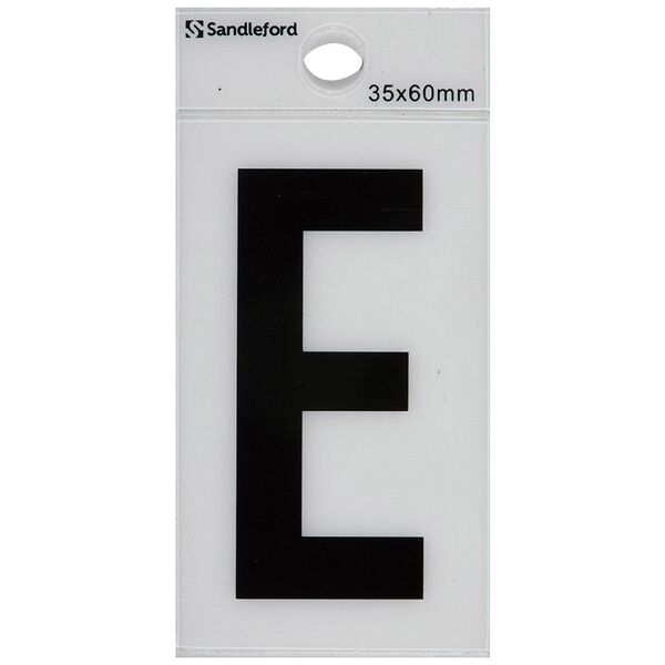 Sandleford E Self-adhesive Letter White 60 x 35mm