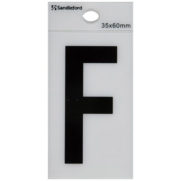 Sandleford F Self-adhesive Letter White 60 x 35mm