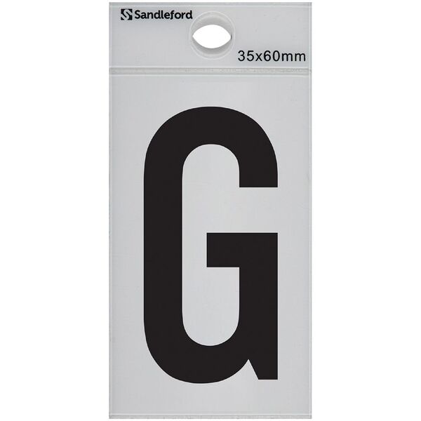 Sandleford G Self-adhesive Letter White 60 x 35mm