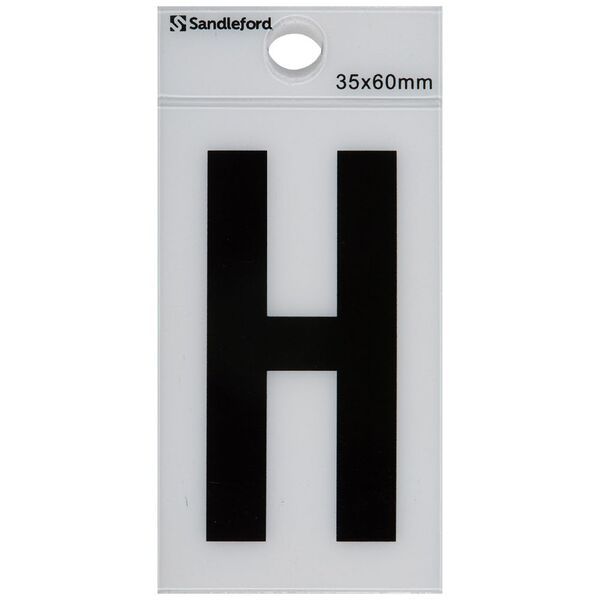Sandleford H Self-adhesive Letter White 60 x 35mm