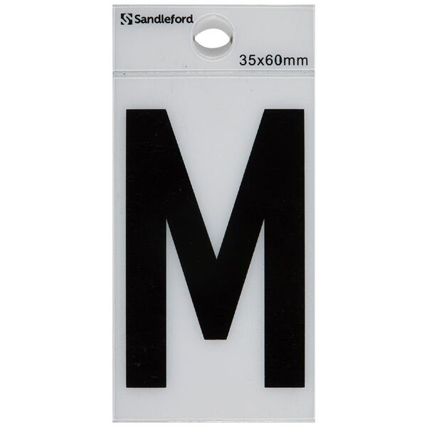 Sandleford M Self-adhesive Letter White 60 x 35mm