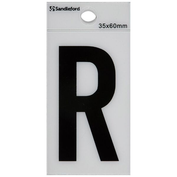 Sandleford R Self-adhesive Letter White 60 x 35mm