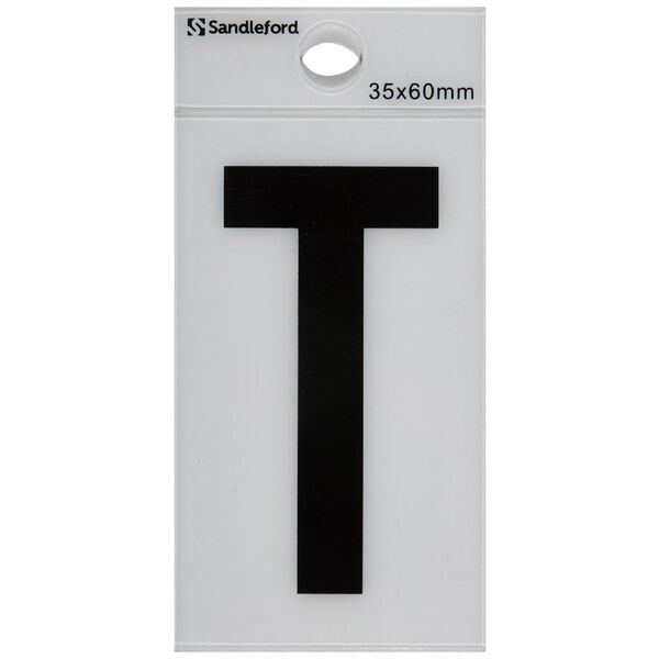 Sandleford T Self-adhesive Letter White 60 x 35mm