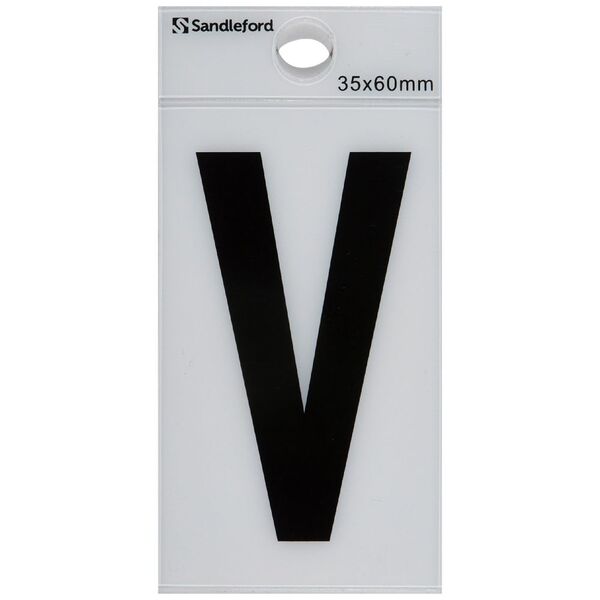 Sandleford V Self-adhesive Letter White 60 x 35mm