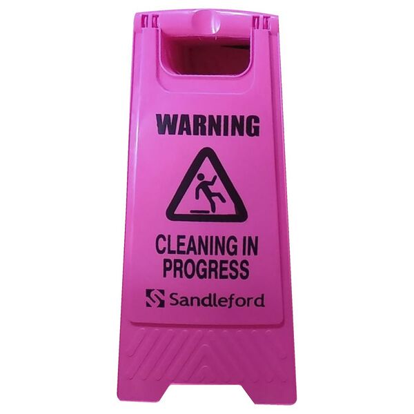 Cleaning in Progress A-Frame Sign Pink