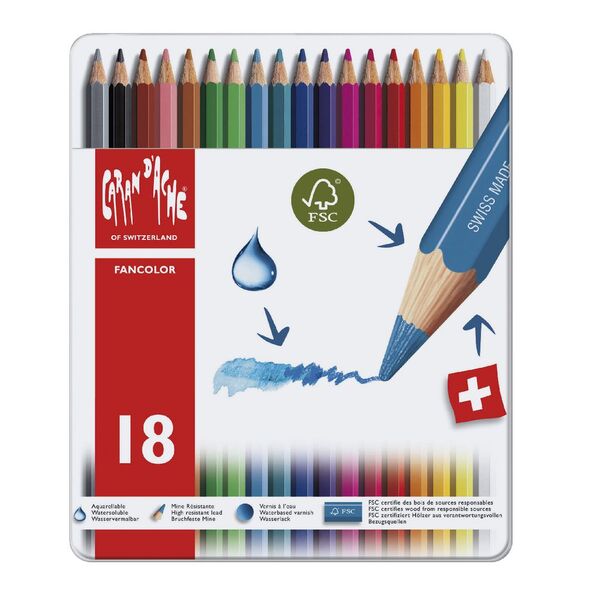 Caran d'Ache Fancolour Water Soluble Pencils 18 Pack