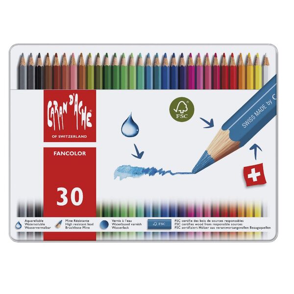 Caran d'Ache Fancolour Water Soluble Pencils 30 Pack