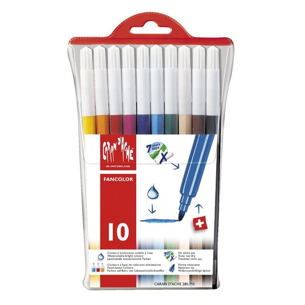 Caran d'Ache Fancolour Fibre Tipped Coloured Pens 10 Pack