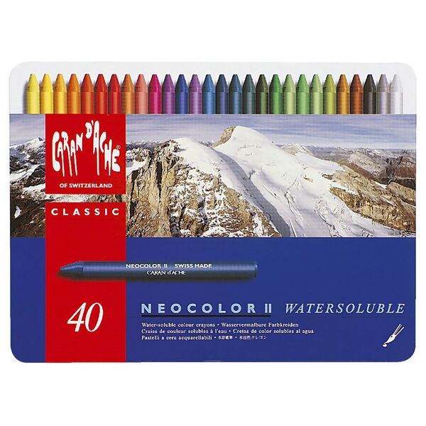 Caran d'Ache Neocolor Water Soluble Wax Pastels 40 Pack