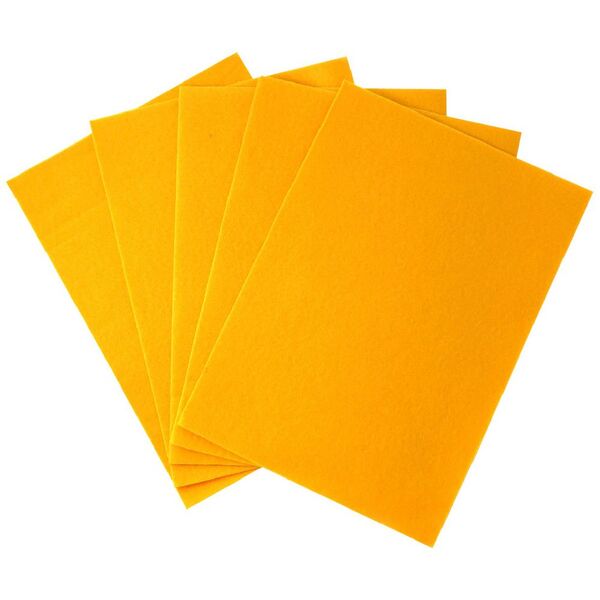 Little Learner A4 Felt Sheets Yellow 5 Pack