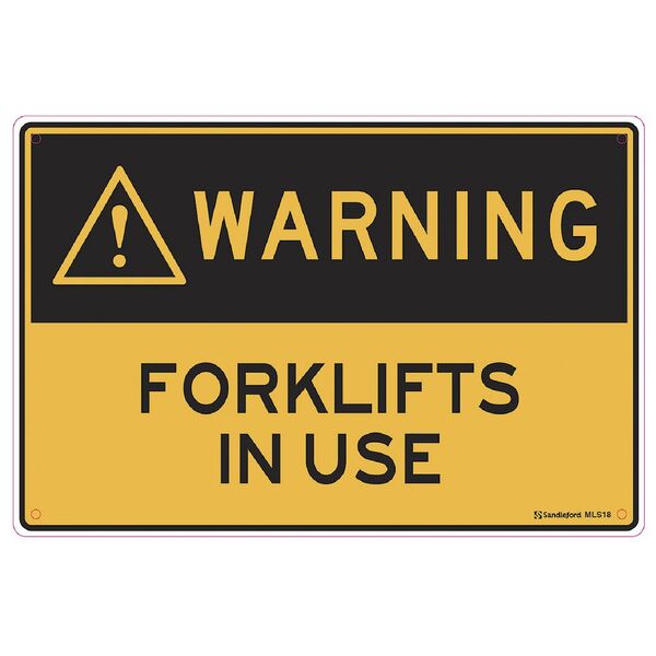 Forklifts in Use Sign 30 x 45cm