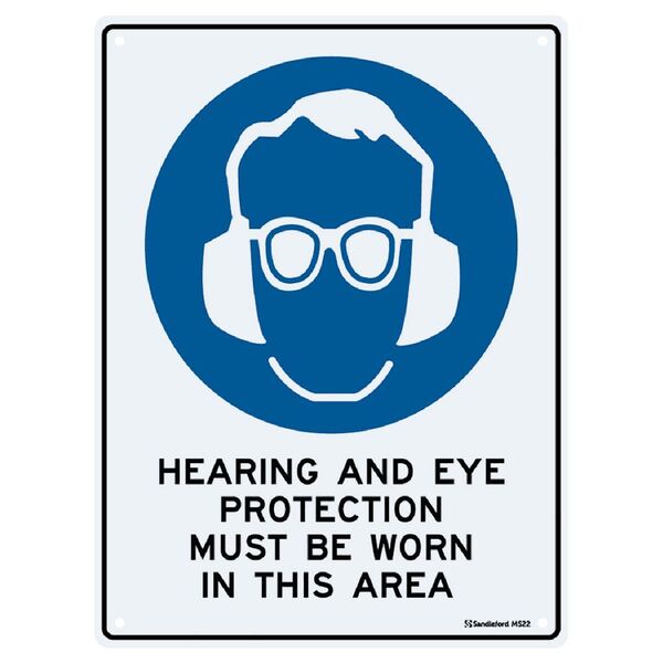 Hearing and Eye Protection Sign 22.5 x 30cm