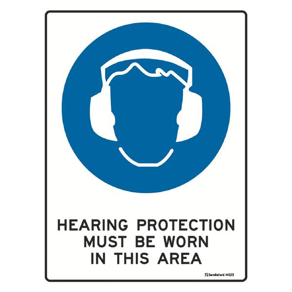 Hearing Protection Sign 22.5 x 30cm