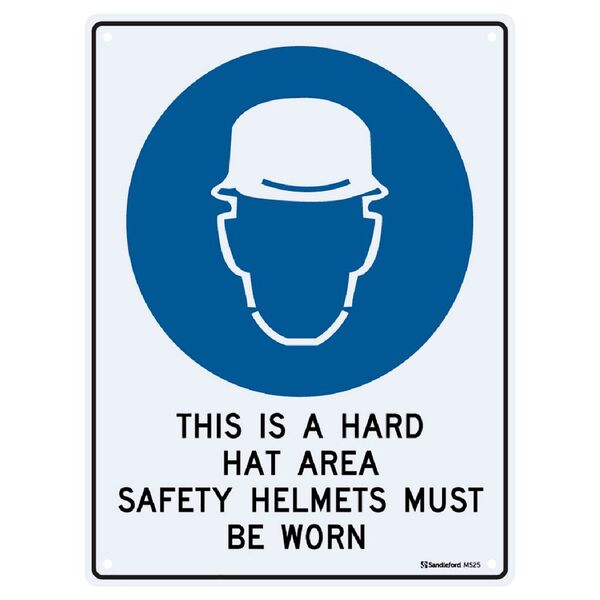 Hard Hat Area Sign 22.5 x 30cm