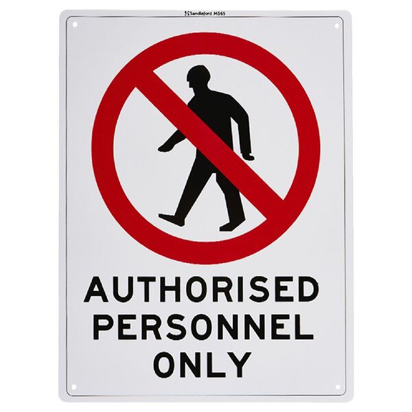 Authorised Personnel Only Sign 300 x 225mm