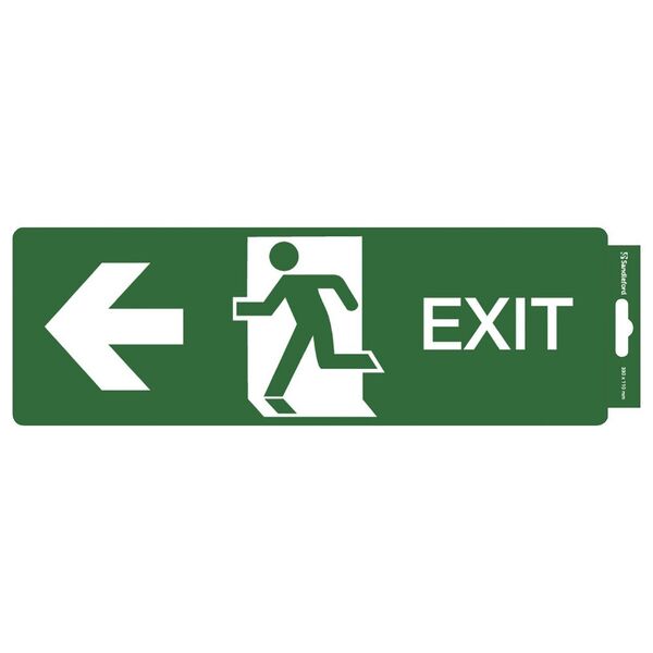 Exit Left Shelf-Adhesive Sign