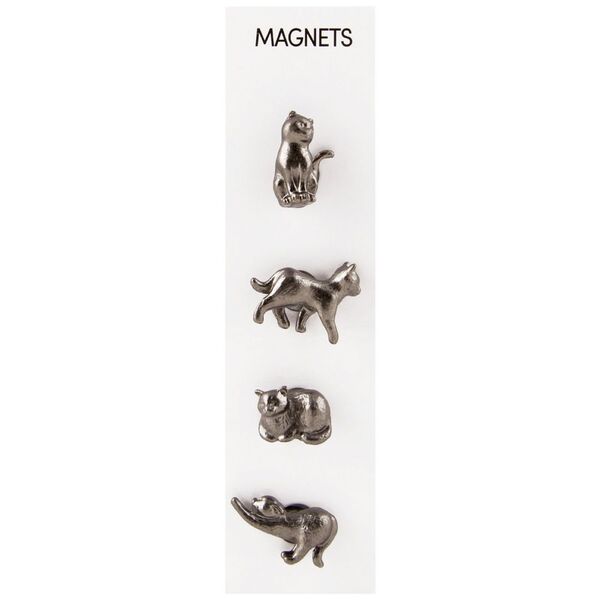 Three By Three Cast Metal Magnets Cats 4 Pack