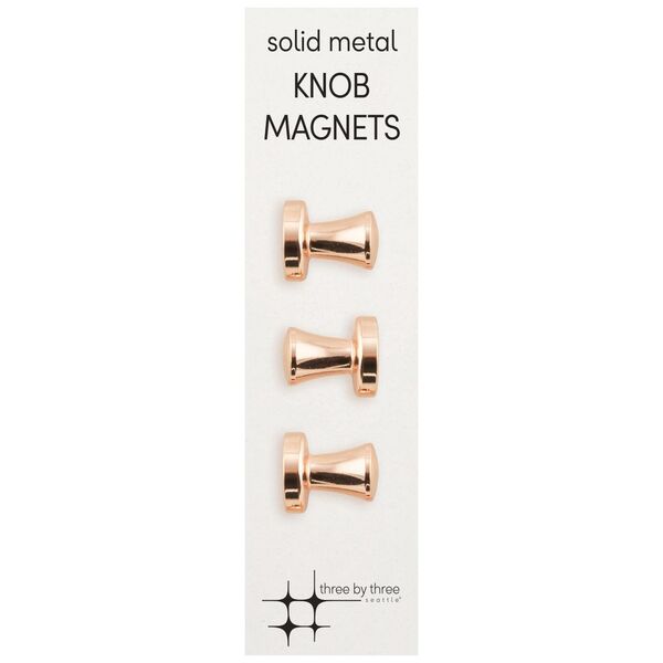 Three By Three Knob Magnets Copper 3 Pack