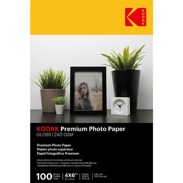 Kodak 4 x 6" Premium Glossy Photo Paper 240gsm 100 Pack