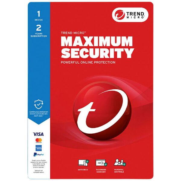 Trend Micro Maximum Security 1 Device 2 Year Download