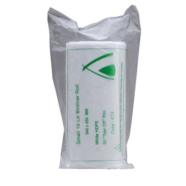 Tailored Packaging Kitchen Bin Liners 18L 50 Pack White