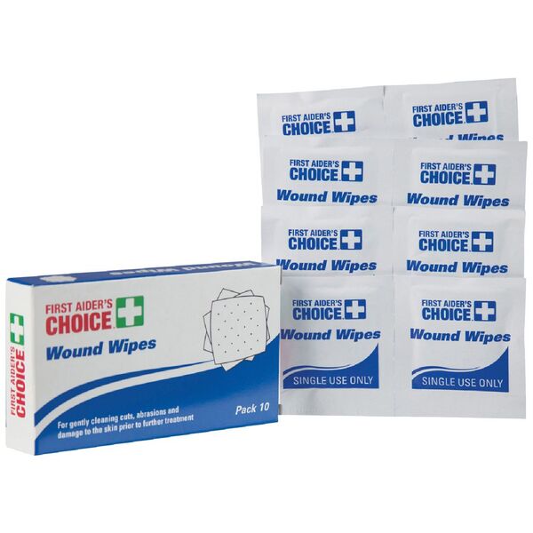 First Aiders Choice Wound Wipes 10 Pack