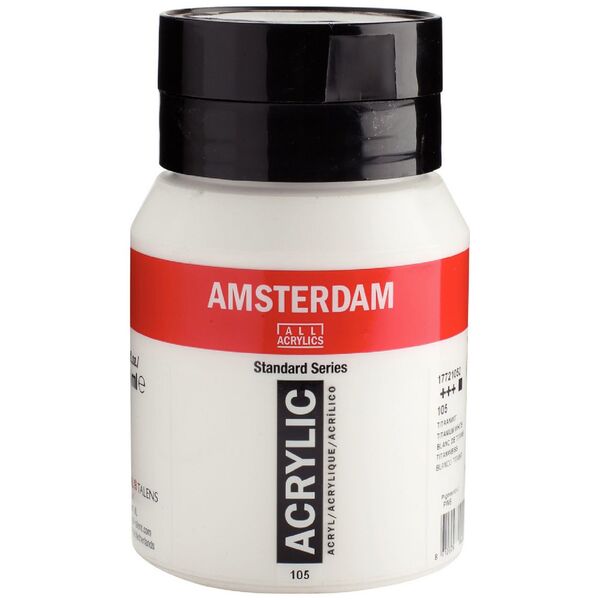 Amsterdam Acrylic Paint 500mL Titanium White 105
