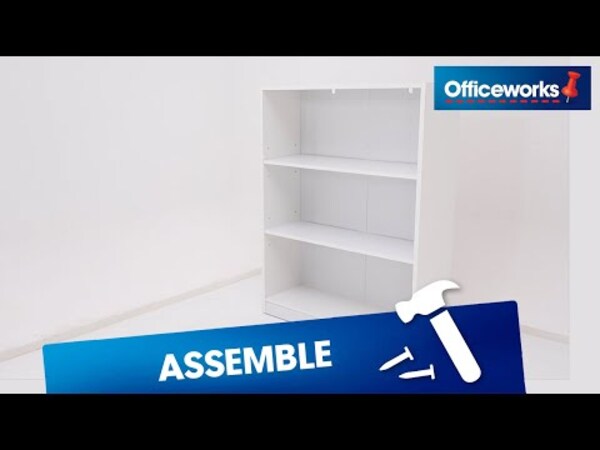 Austin 3 Shelf Bookcase White Officeworks, Three Shelf Bookcase White
