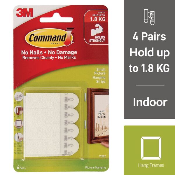 Arte preámbulo Cría Command Small Picture Hanging Strips | Officeworks