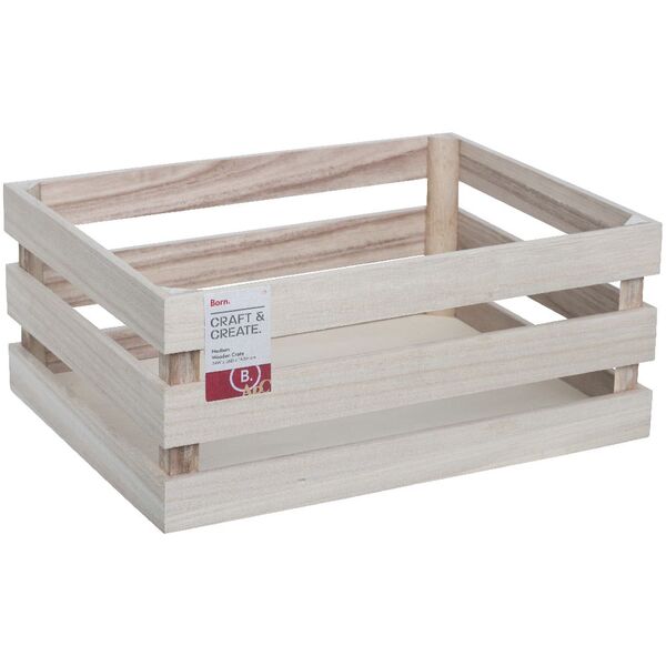 Born Medium Wooden Crate Officeworks, Wooden Crate Size