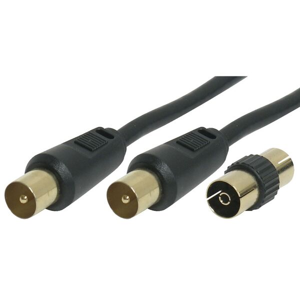 Comsol Male-Male Antenna Cable with Female Adaptor 2m | Officeworks