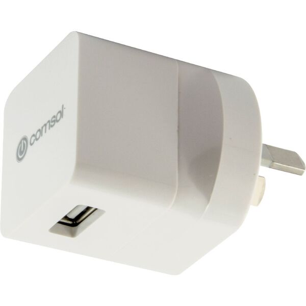 Comsol Single Port Usb Wall Charger 1a White Officeworks - Best Usb Wall Charger Australia