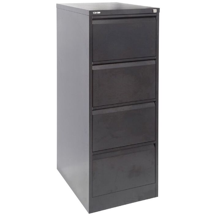 go 4 drawer filing cabinet black | officeworks