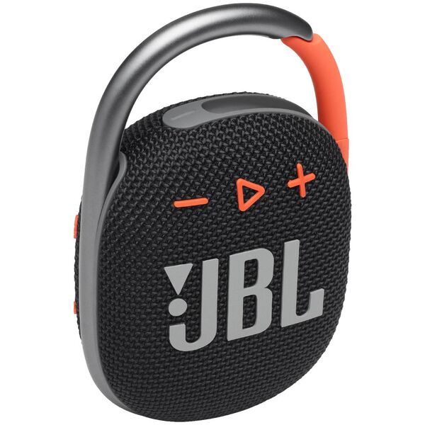 JBL 4 Bluetooth Speaker Carabiner Black/Orange Officeworks