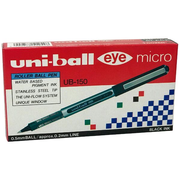 Uni-Ball Eye Micro Rollerball Pens Black 12 Pack