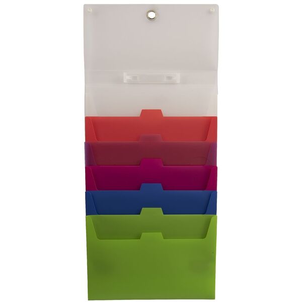 J Burrows 6 Pocket Hanging Expanding File Officeworks - Wall Filing System Officeworks