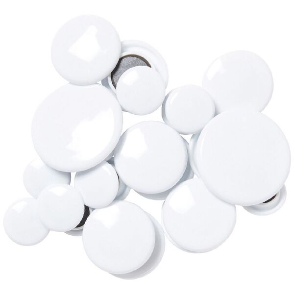 J.Burrows Round Magnets White 45 Pack