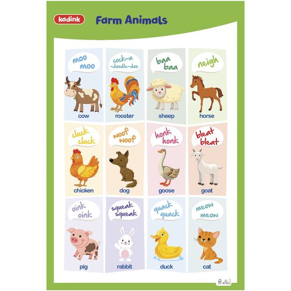 Kadink Wall Chart Animals | Officeworks