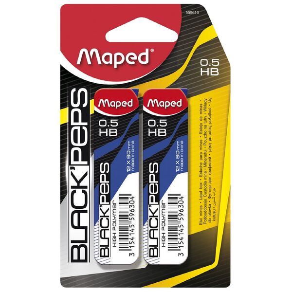 Maped Mechanical Pencil Lead Refills HB 0.5mm 24 Pack