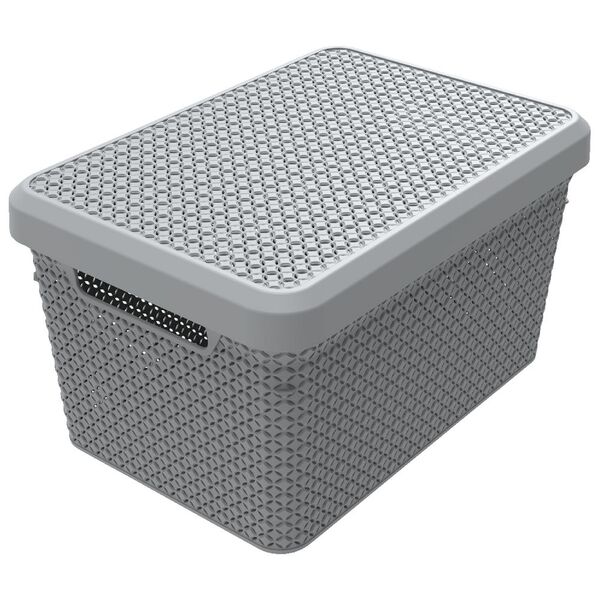 Mode Large Storage Basket 17 3l Grey, Grey Storage Boxes With Lids