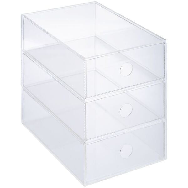Otto 3 High Desktop Drawers Acrylic Clear | Officeworks