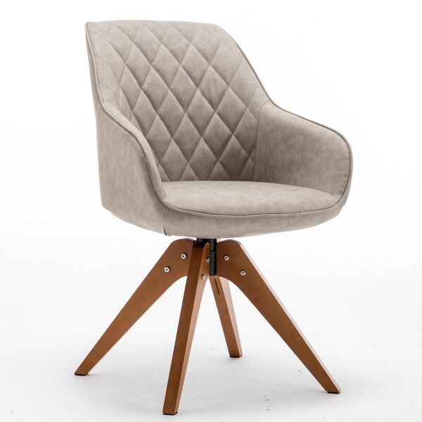 Brommund Chair Grey Pu Leather, Leather Chair Officeworks