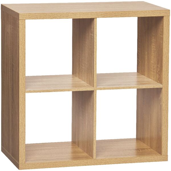 Horsen 4 Cube Bookcase Oak Officeworks, Wood Cube Bookcase Ikea