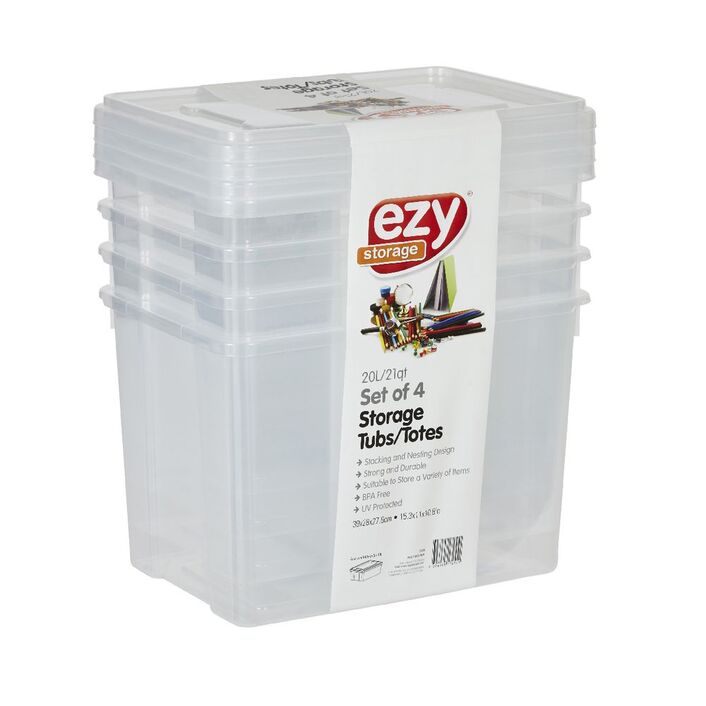 Ezy 20L Storage Containers Value 4 Pack