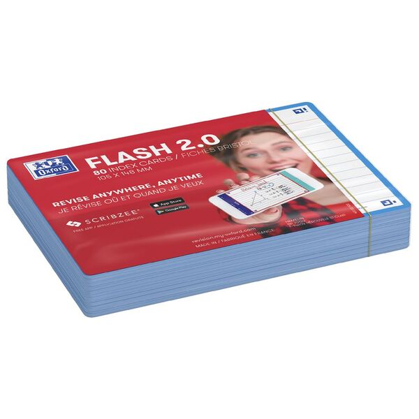 Oxford Flash 2.0 Index Cards 105 x 148mm Fuchsia 80 Pack