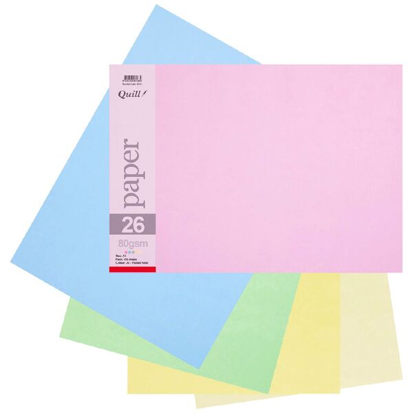 Quill A3 Paper Pastel Assorted 150 Pack