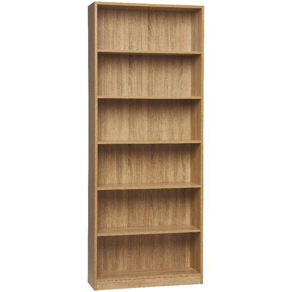 Austin 6 Shelf Bookcase Oak Officeworks, Walnut Effect 5 Shelf Bookcase