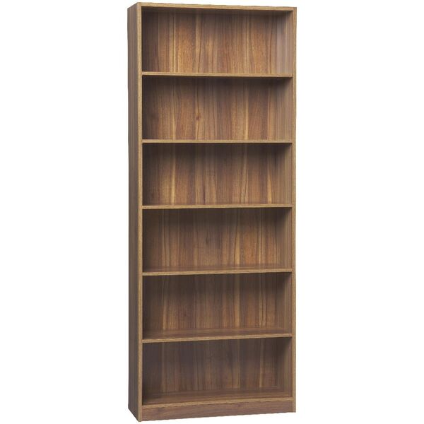 Austin 6 Shelf Bookcase Walnut, Six Shelf Wooden Bookcase