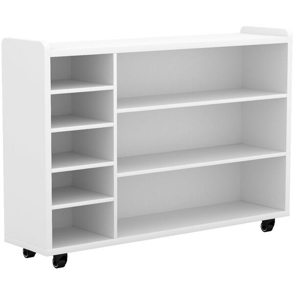 Young Kids Educational 8 Shelf Unit, White Bookcase Shelf Unit