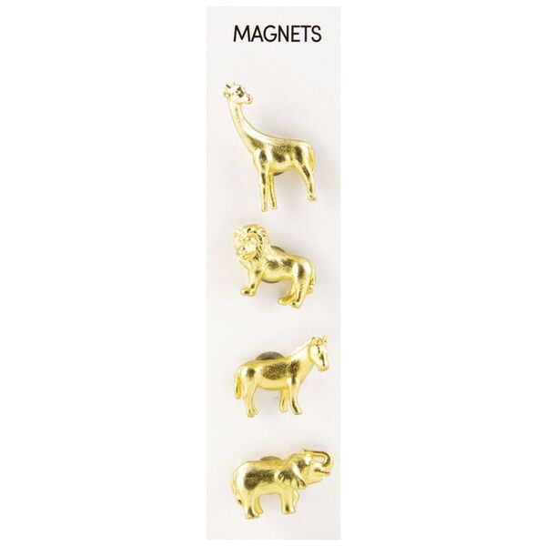Three By Three Cast Metal Magnets Animal Safari 4 Pack | Officeworks